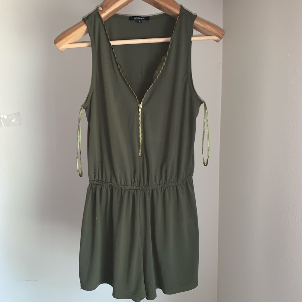 Army green romper